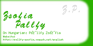 zsofia pallfy business card